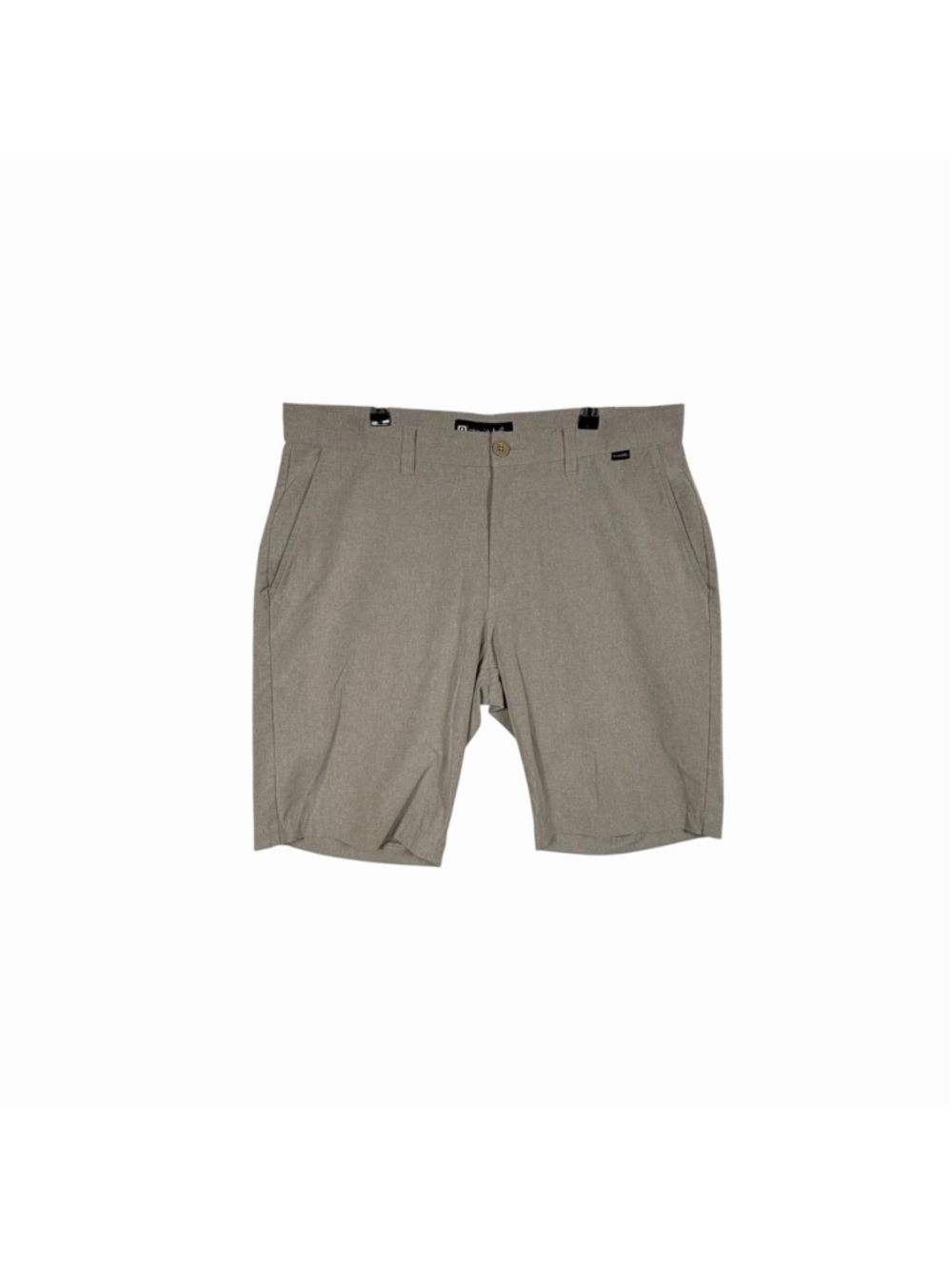 Travis Mathew Chino Mens Golf Beige Stretch Pockets Flat Front Zip Size 34